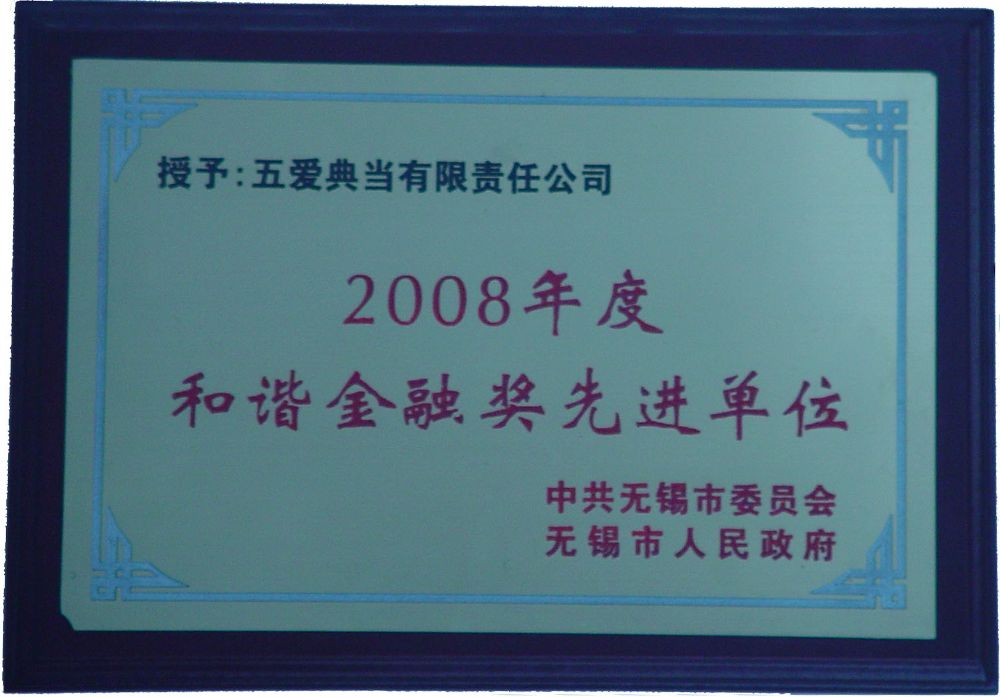 2008年金融和谐奖